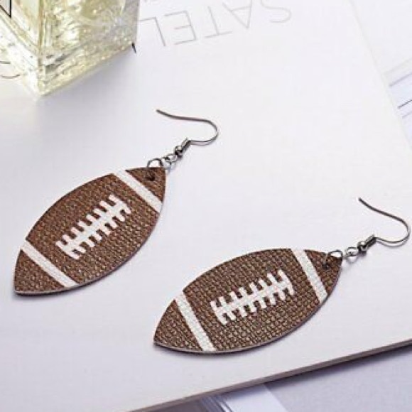 Football 🏈 Teardrop Dangle Earrings - Picture 2 of 4